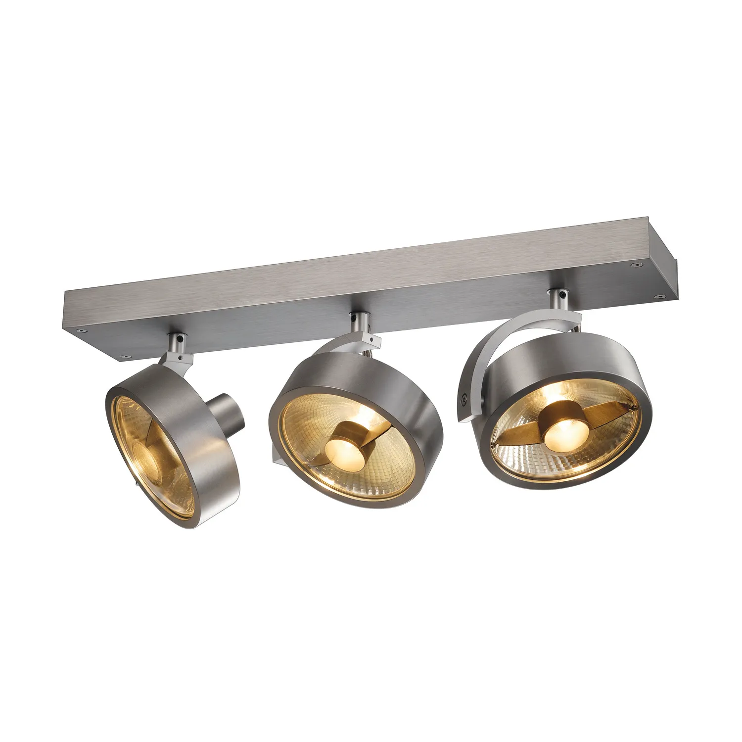 KALU 3 QPAR plafondlamp, geborsteld aluminium, ES111, max. 3x75 W
