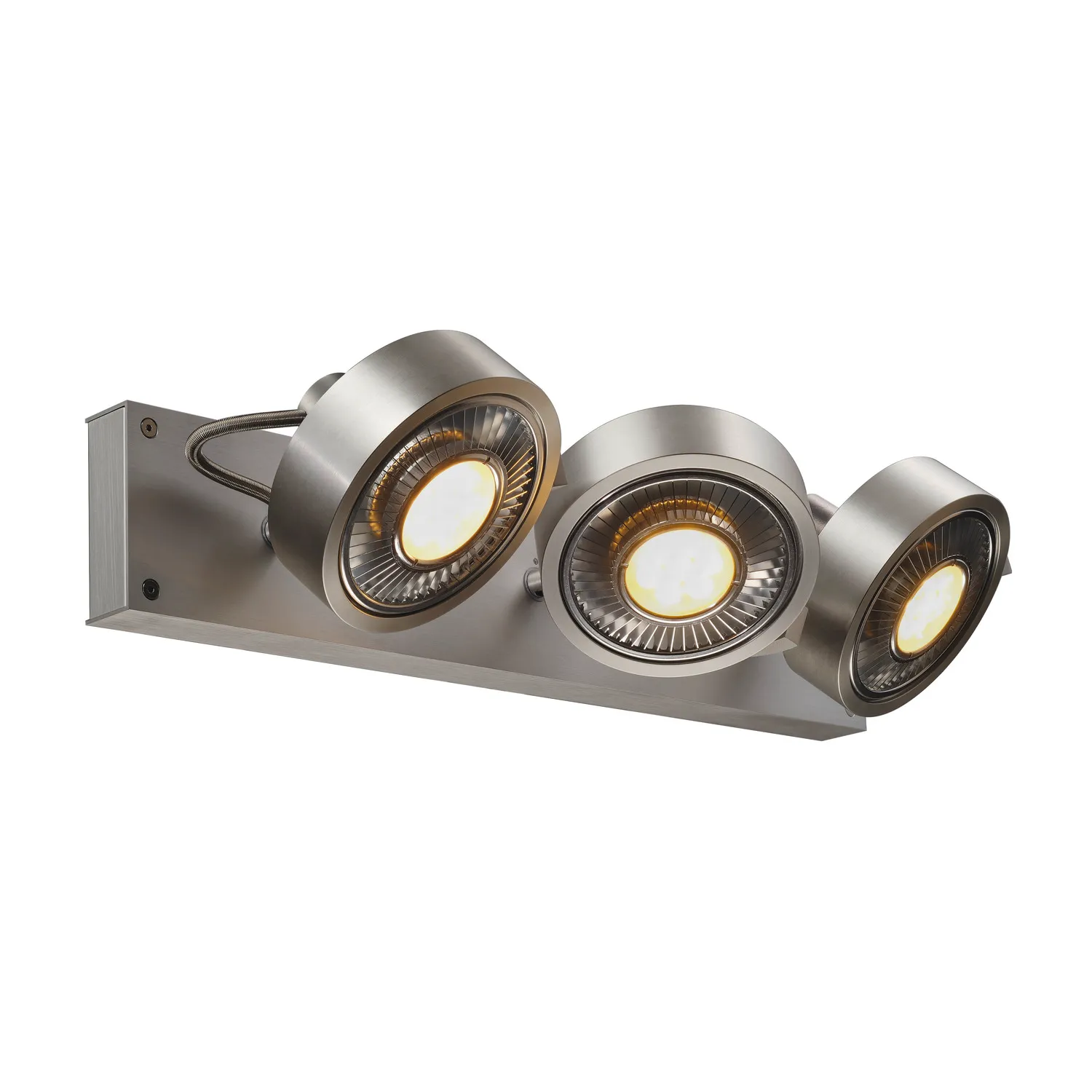 KALU 3 QPAR plafondlamp, geborsteld aluminium, ES111, max. 3x75 W