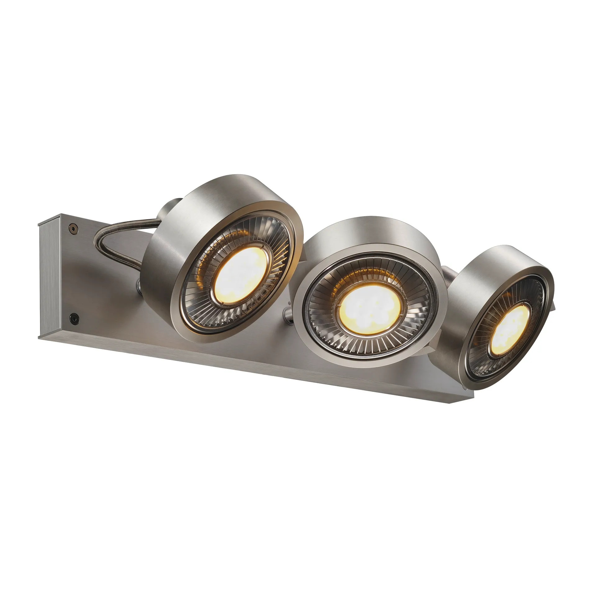 KALU 3 QPAR plafondlamp, geborsteld aluminium, ES111, max. 3x75 W