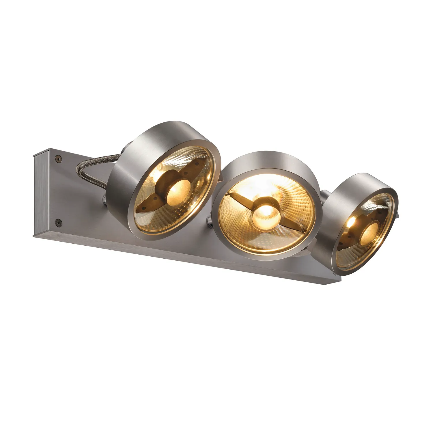 KALU 3 QPAR plafondlamp, geborsteld aluminium, ES111, max. 3x75 W