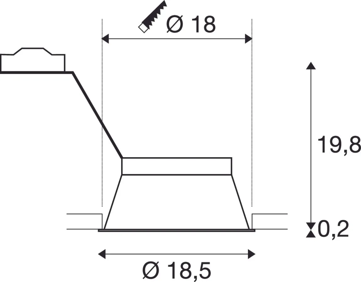 HORN-T inbouwarmatuur, QPAR111 , mat wit, GU10, max. 50 W