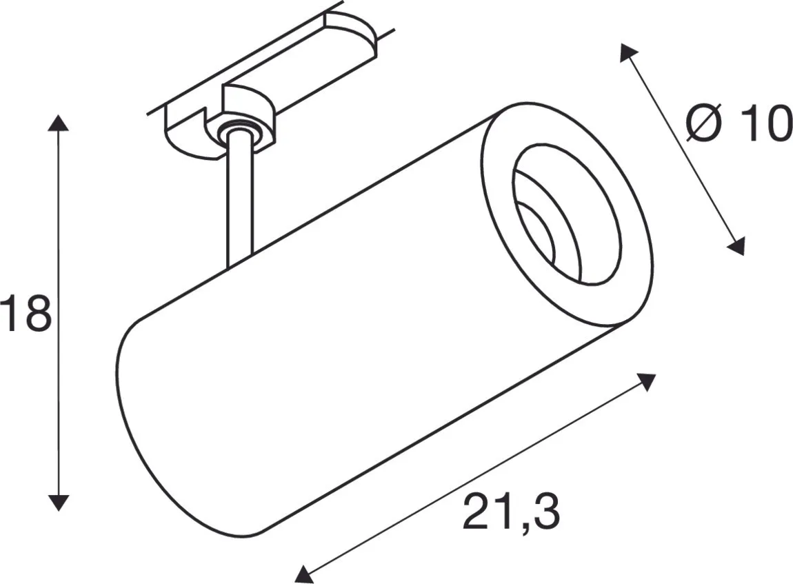3- NUMINOS® DALI L, 3-fasensysteem lamp zwart/zwart 4000 K 24º