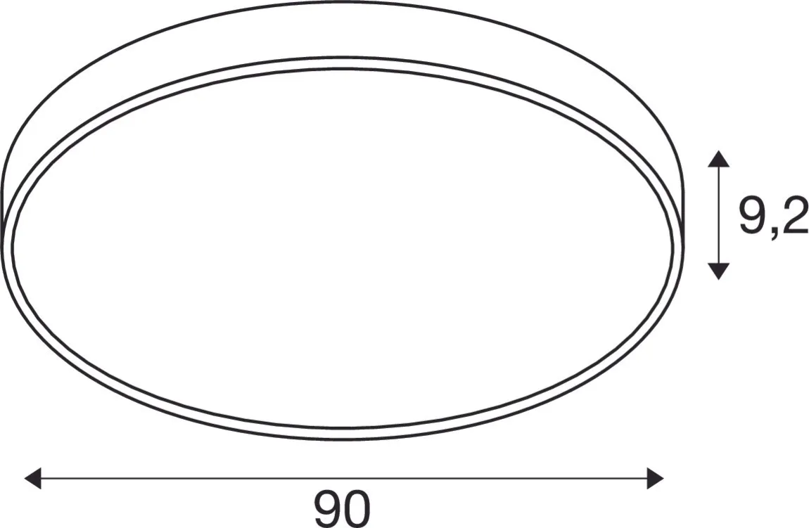 MEDO® PRO 90, plafondopbouwarmatuur, rond, 3000/4000K, 75W, DALI, touc