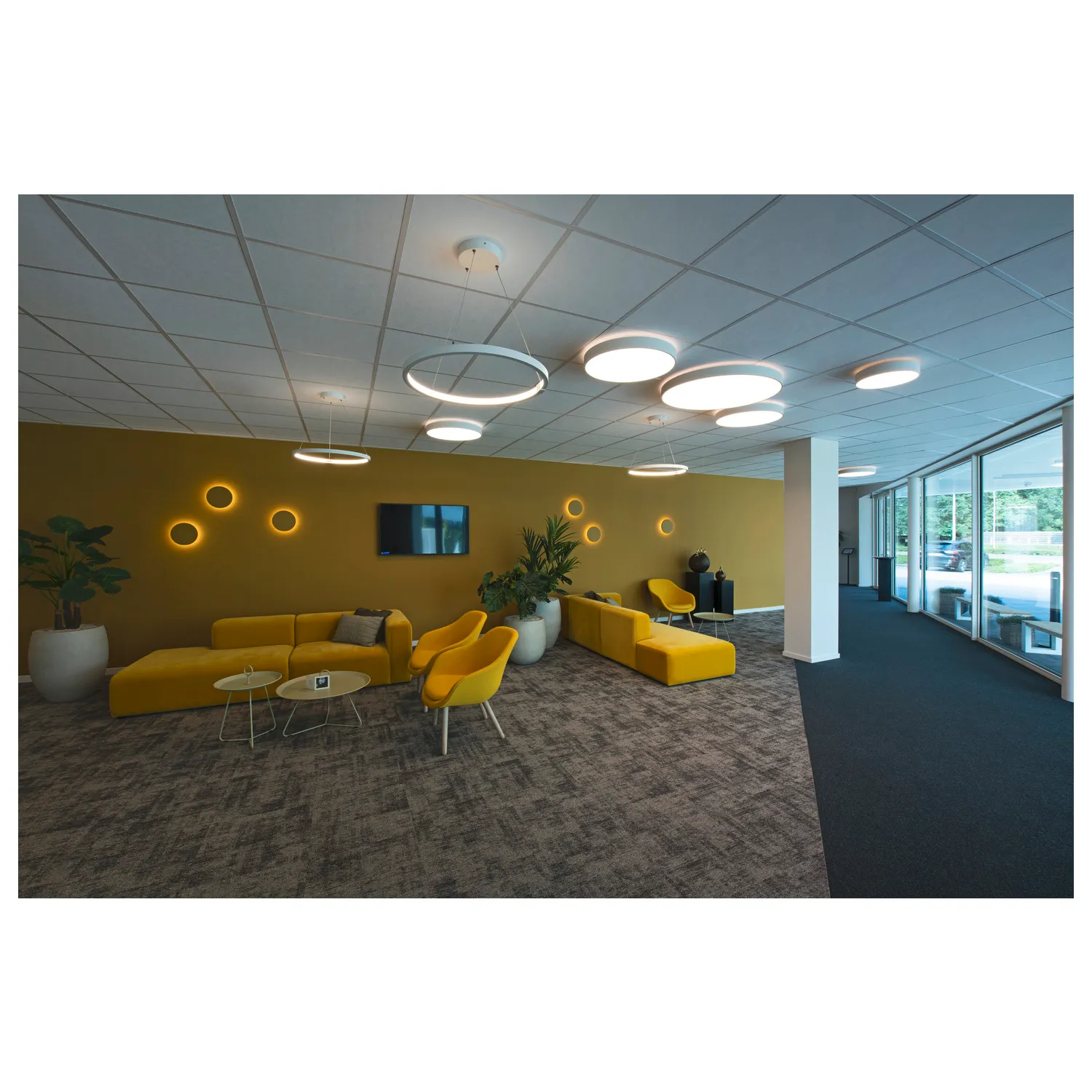 MEDO® PRO 90, plafondopbouwarmatuur, rond, 3000/4000K, 75W, DALI, touc