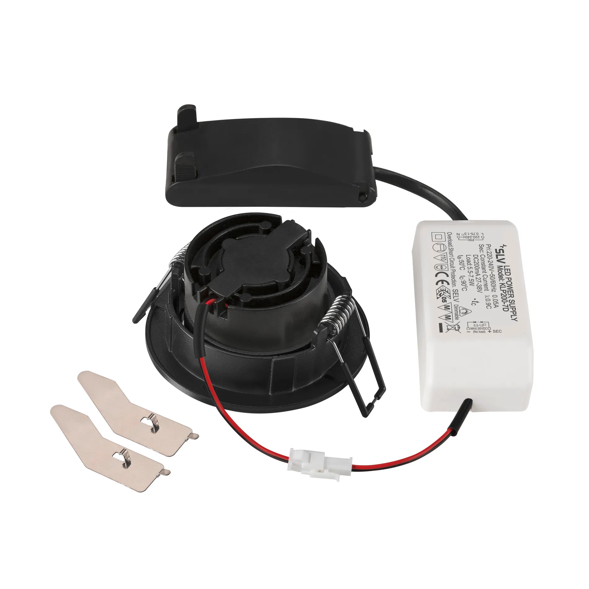 NEW TRIA® 68, plafondinbouwlamp, 2700K, 38°, IP20, rond, zwart