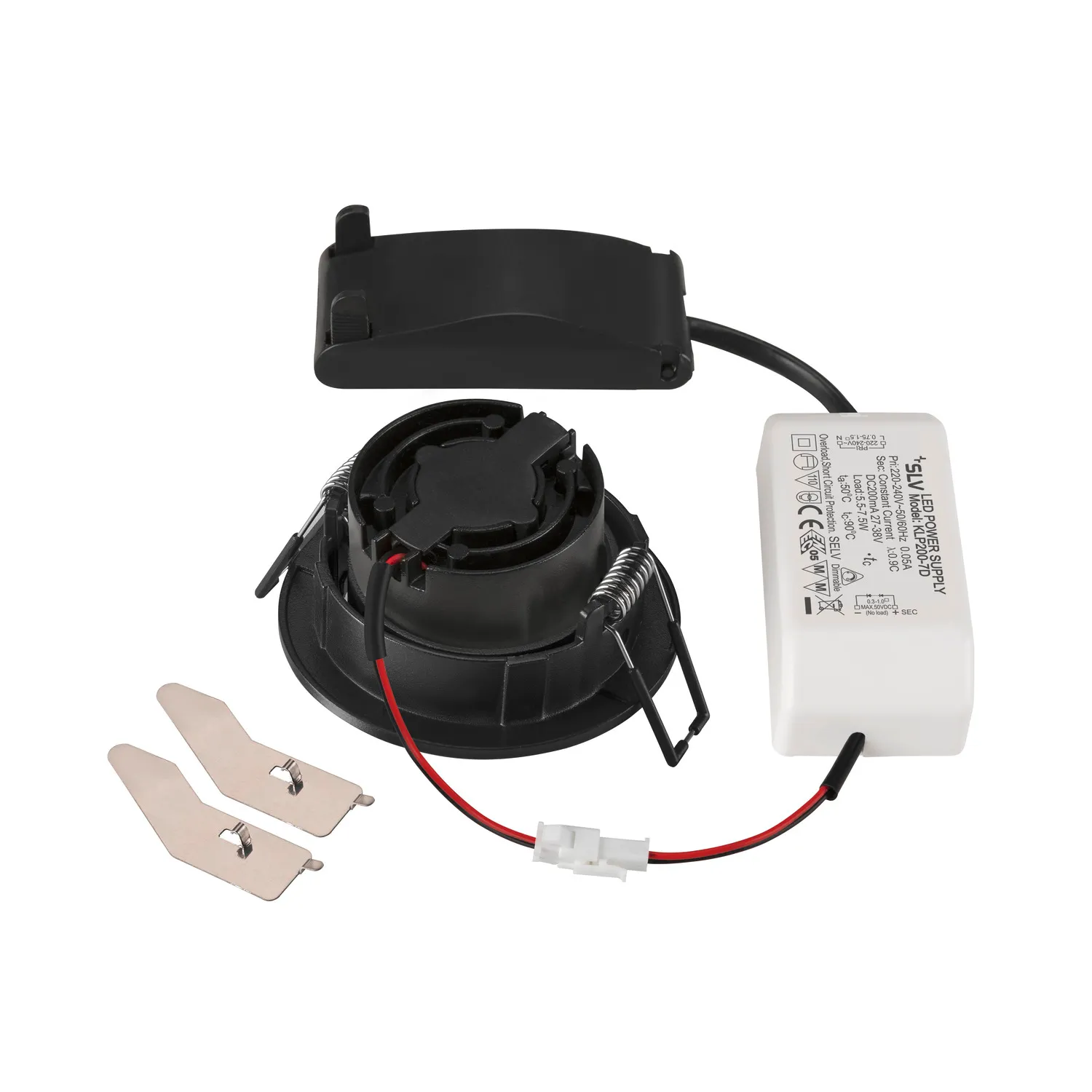 NEW TRIA® 68, plafondinbouwlamp, 2700K, 38°, IP20, rond, zwart