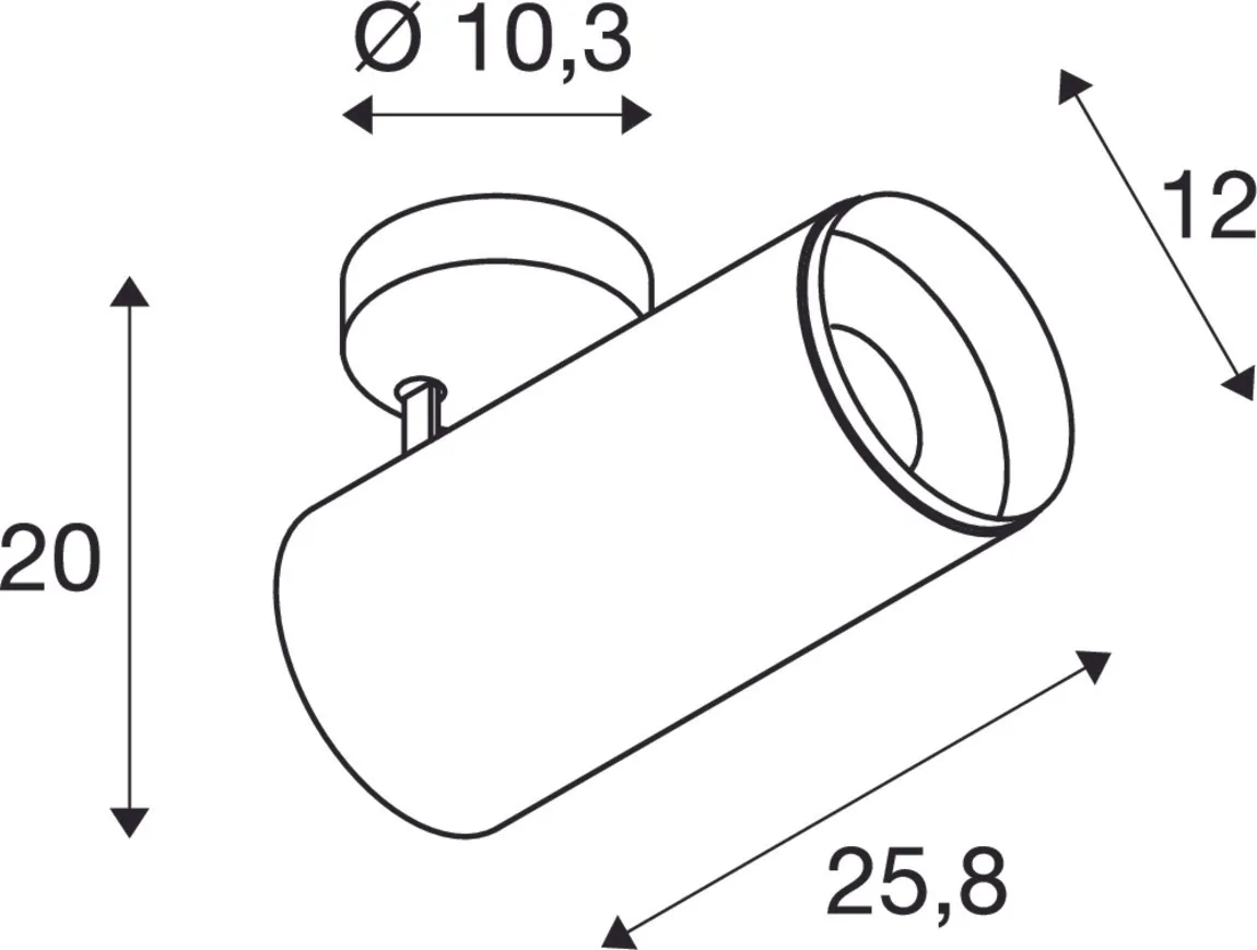 NUMINOS® SPOT XL FASE, plafondopbouwarmatuur wit/zwart 36W 3000K 60°