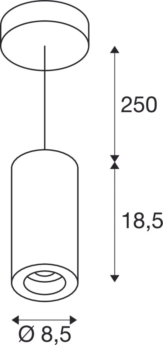 NUMINOS® PD DALI M, Indoor led pendellamp wit/zwart 2700 K 60°