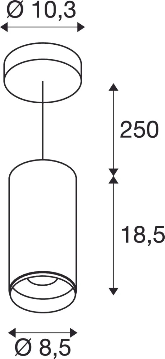 NUMINOS® PD DALI M, Indoor led pendellamp zwart/zwart 4000 K 60°