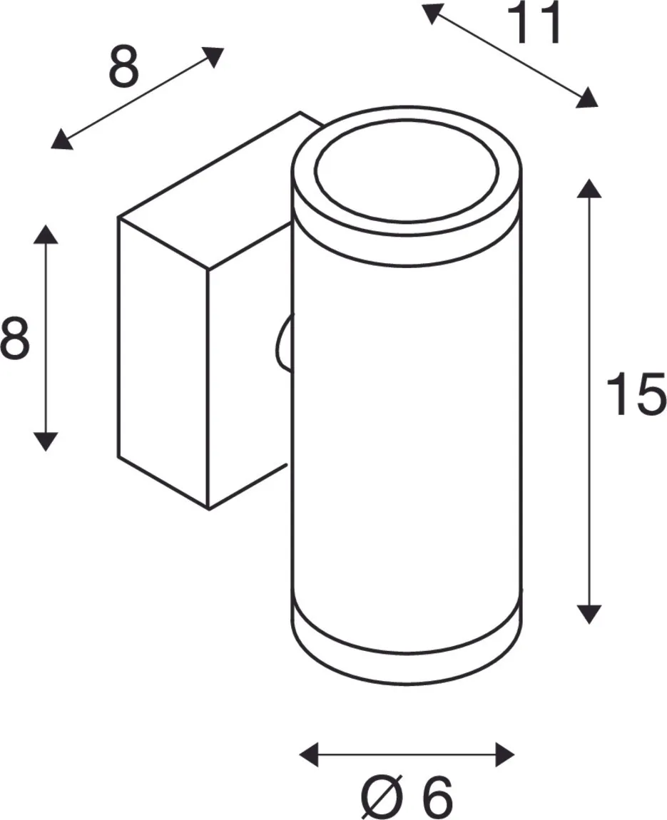 ASTINA STEEL GU 10, wandarmatuur, rond, inox 304