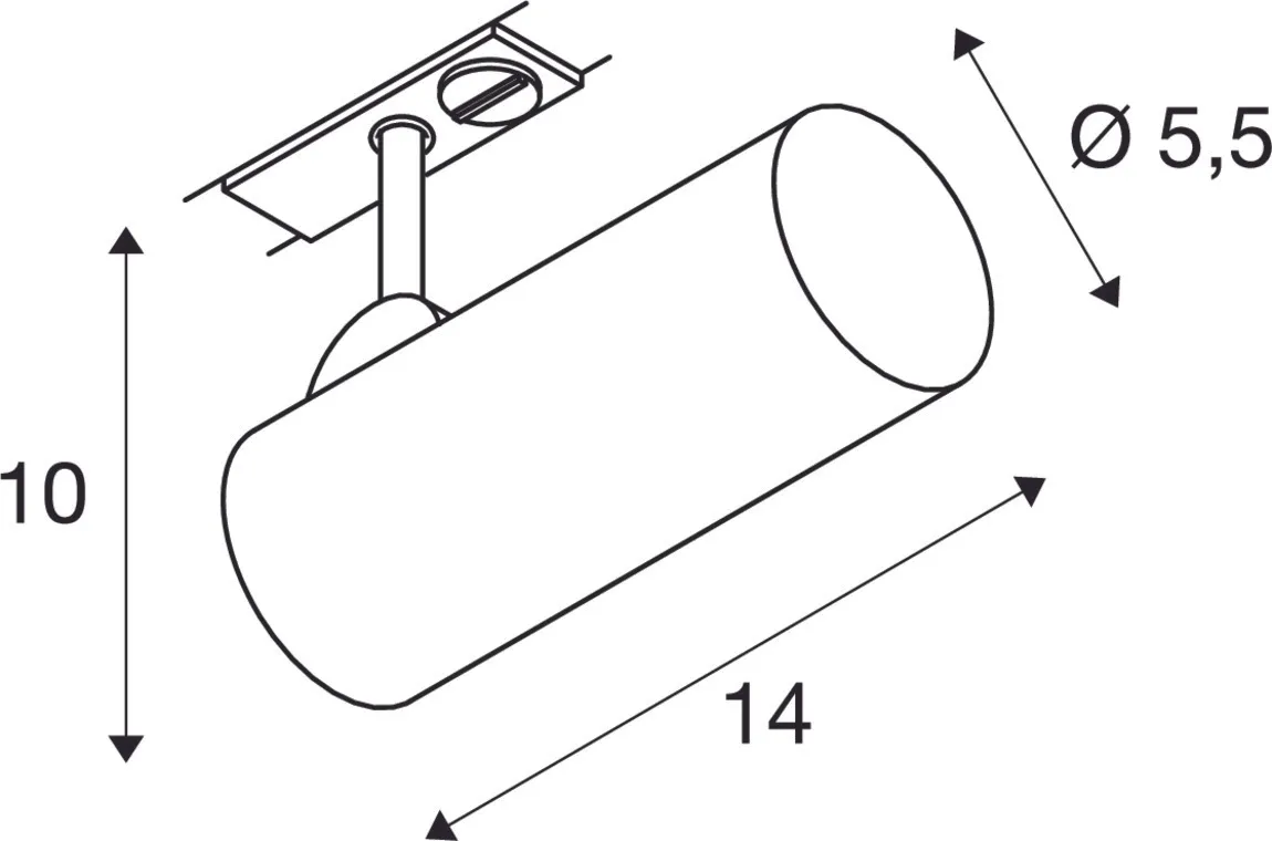 HELIA 50 LED spot voor 1-fase hoogvolt-stroomrail, 3000K, wit, 35°, i