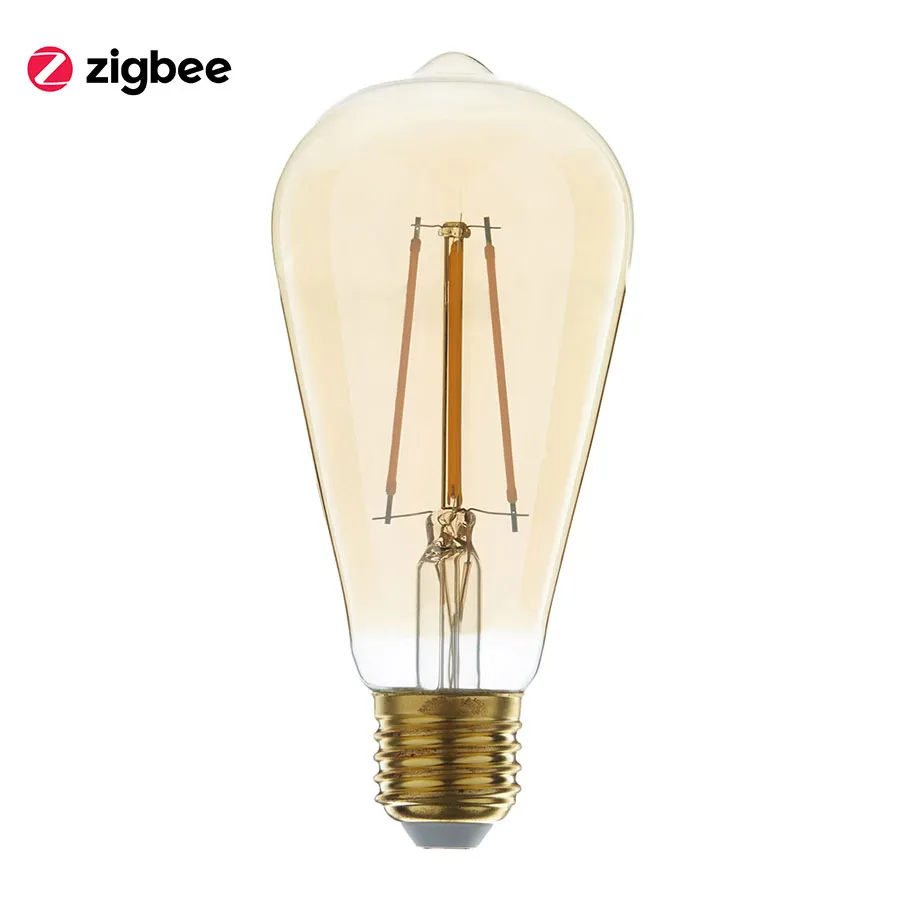 Zigbee led filament lamp dimbaar E27, edison ST64, flame 2200K