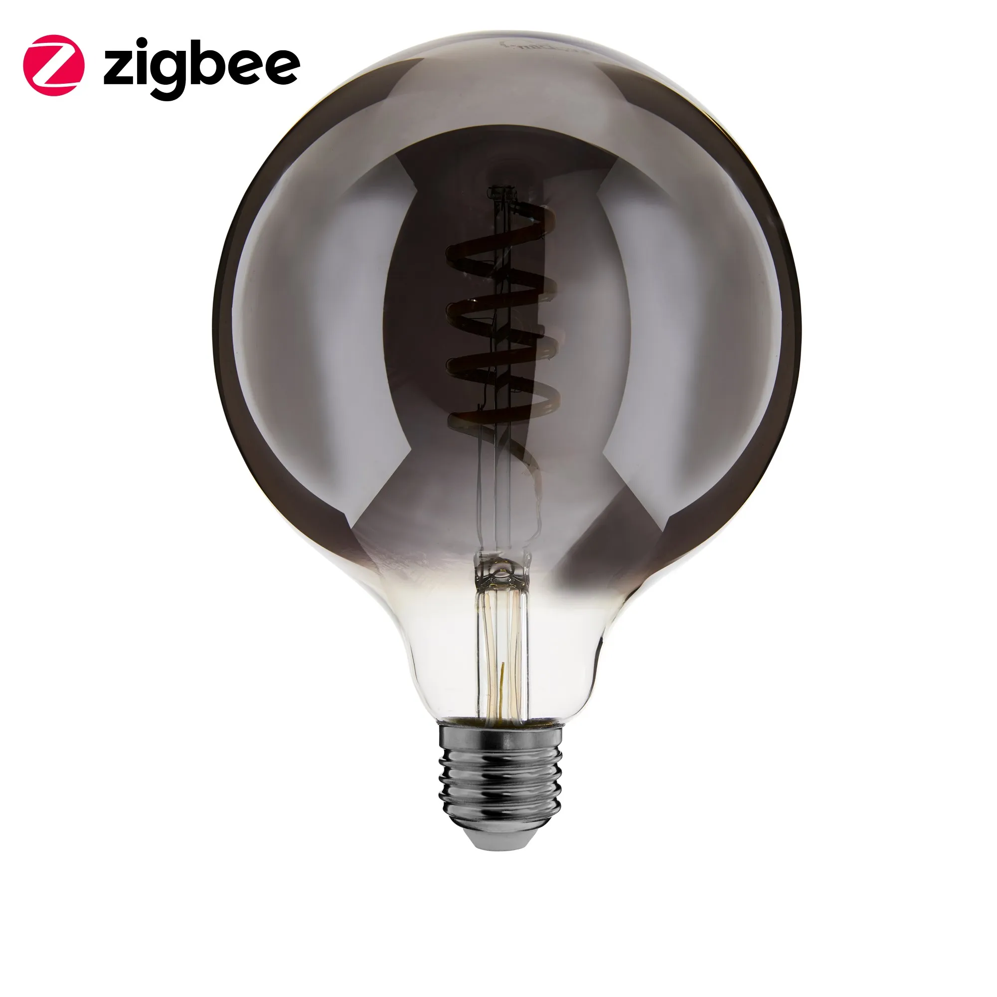 Zigbee led filament lamp dimbaar E27, globe G125, Smokey 2000K-4000K
