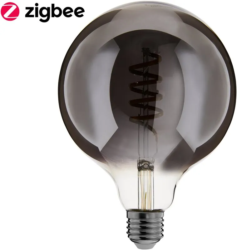 Zigbee led filament lamp dimbaar E27, globe G125, Smokey 2000K-4000K