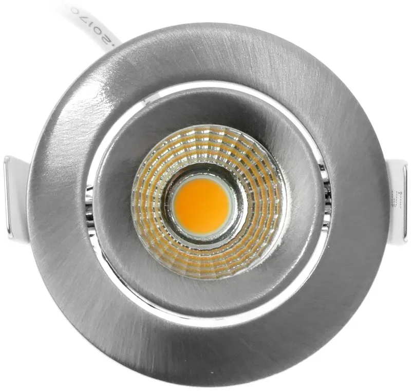 Led inbouwspot dimbaar kleine inbouwdiepte warm wit/2700K rond nikkel