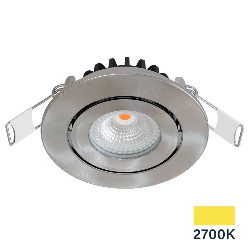 Led inbouwspot dimbaar kleine inbouwdiepte warm wit/2700K rond nikkel