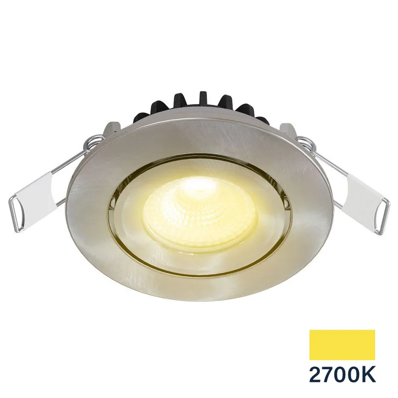 Led inbouwspot dimbaar kleine inbouwdiepte warm wit/2700K rond nikkel