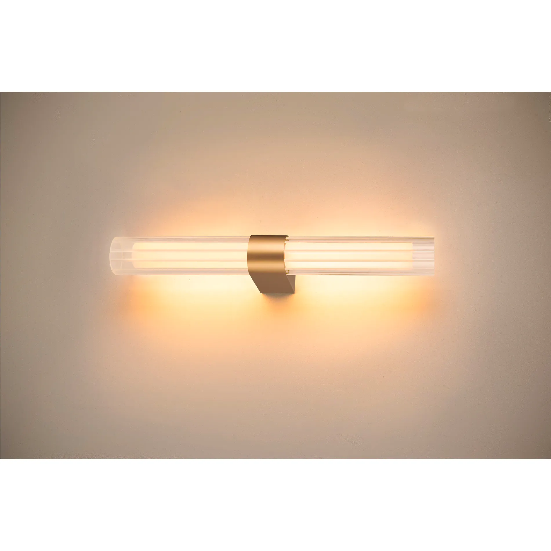 LYGANT double, wandopbouwarmatuur, 3000K, 11 W, messing