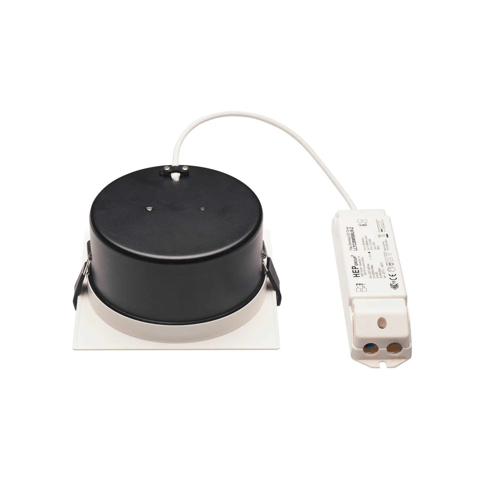 VERLUX, inbouwarmatuur, led, 3000K, mat wit, L/B/D 13,5/13,5/7,5 cm, 2