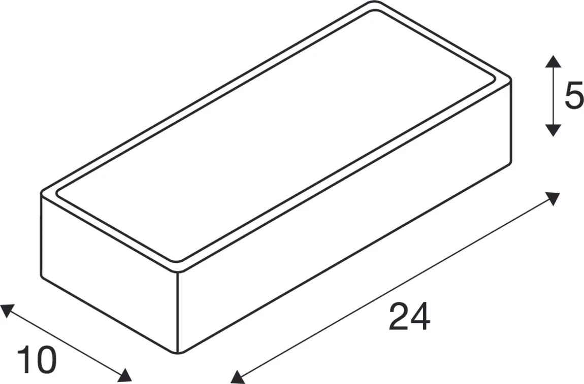 WL 149 R7s, wandarmatuur, rechthoekig, mat wit, 78mm, max. 60W, up/dow