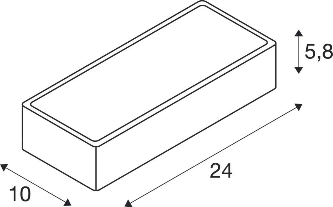 WL 149 R7s, wandarmatuur, rechthoekig, mat wit, 78mm, max. 60W, up/dow