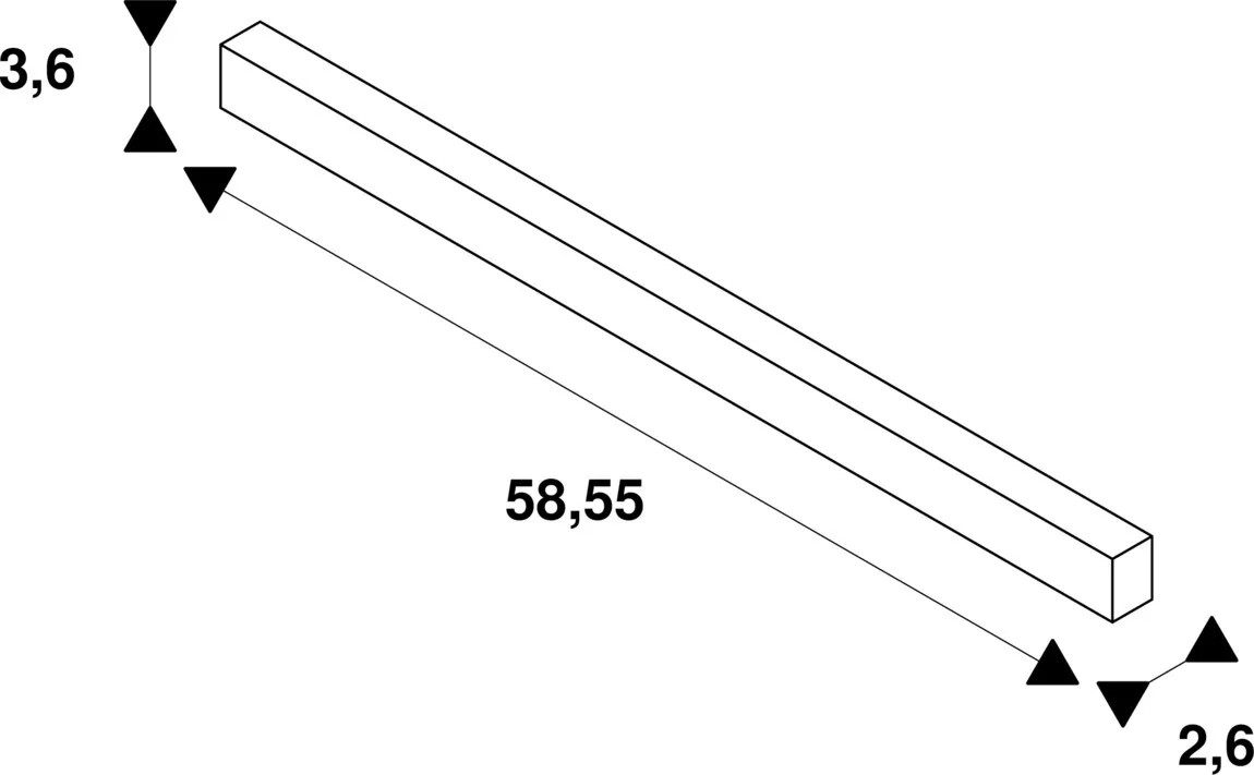 BATTEN 60, lichtbalken wit 9W CCT Switch 3000/4000K
