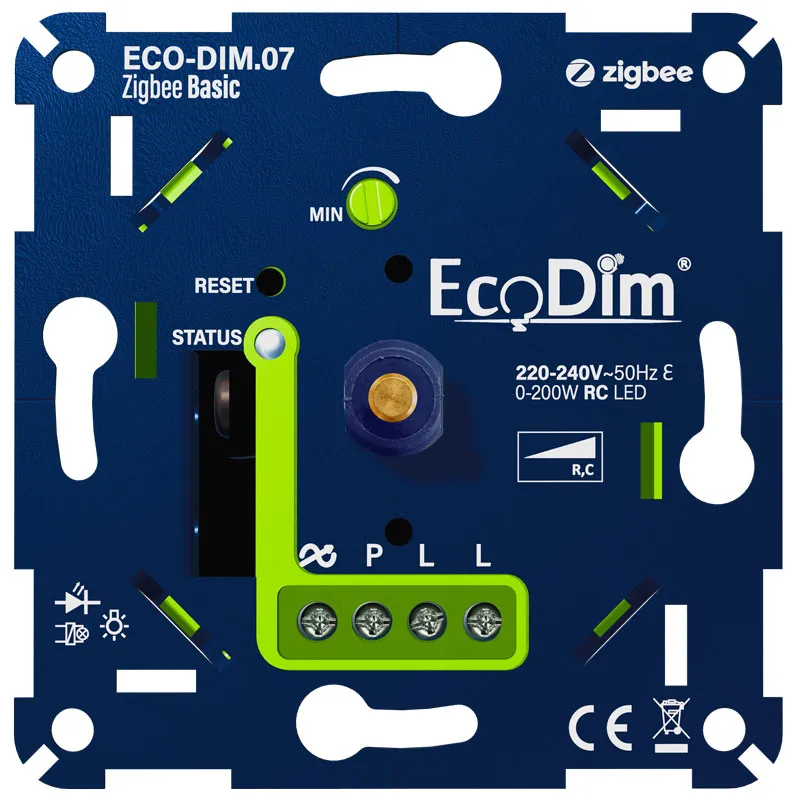 ECO-DIM.07 Led dimmer Zigbee Basic druk/draai 0-200W