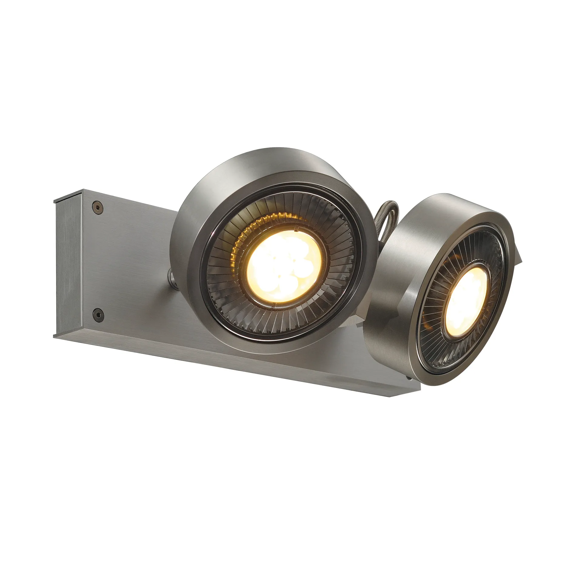 KALU 2 QPAR plafondlamp, geborsteld aluminium, ES111, max. 2x75 W