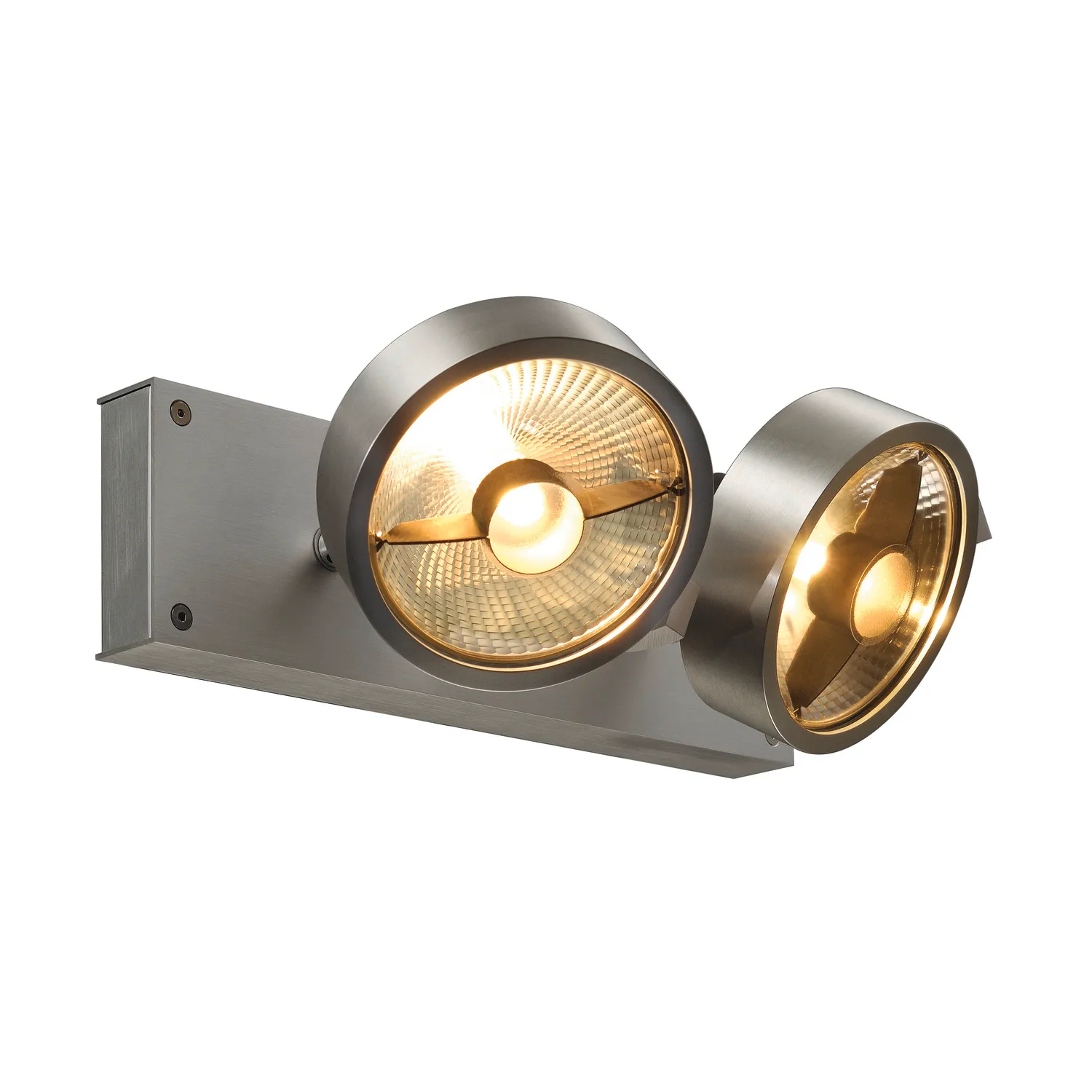 KALU 2 QPAR plafondlamp, geborsteld aluminium, ES111, max. 2x75 W