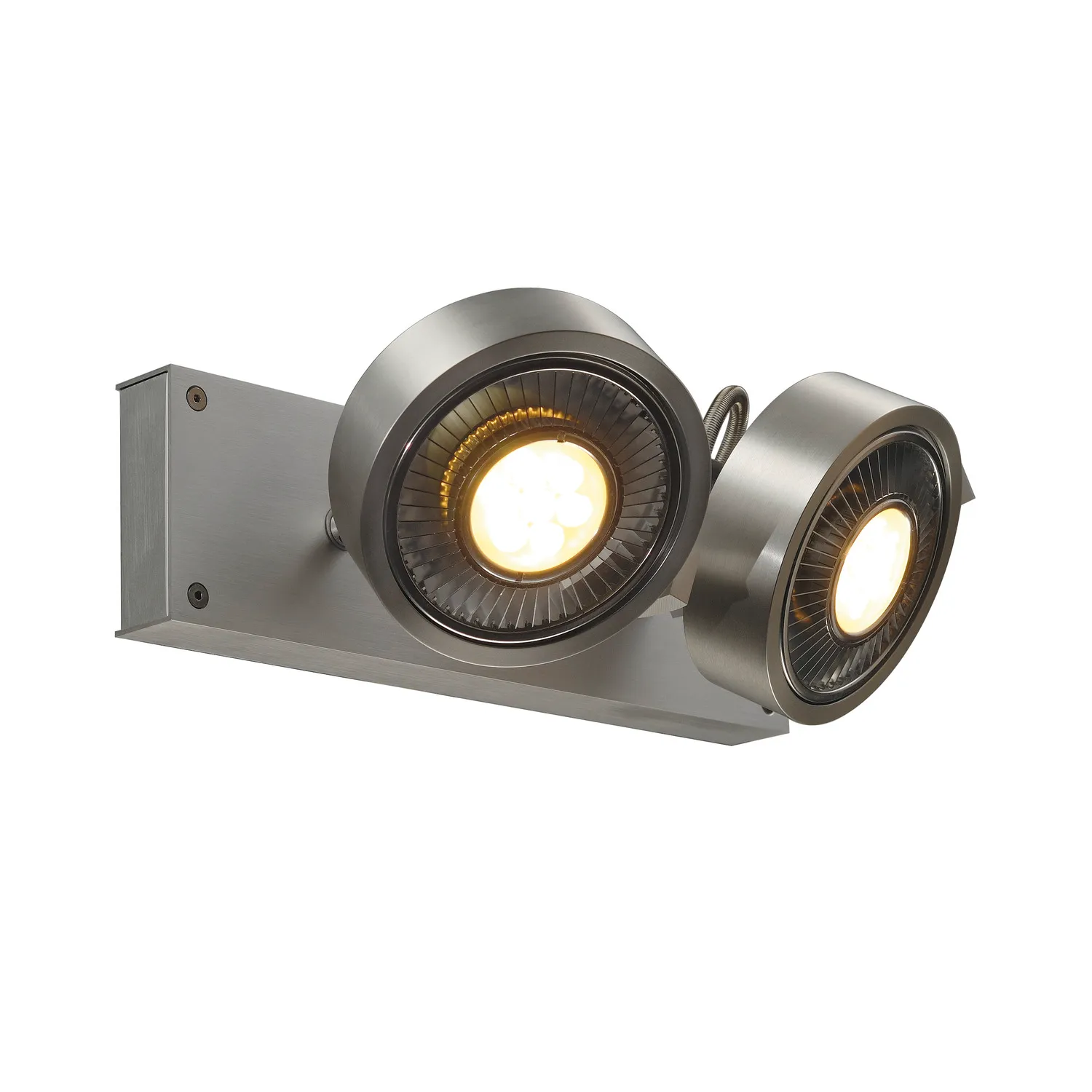 KALU 2 QPAR plafondlamp, geborsteld aluminium, ES111, max. 2x75 W