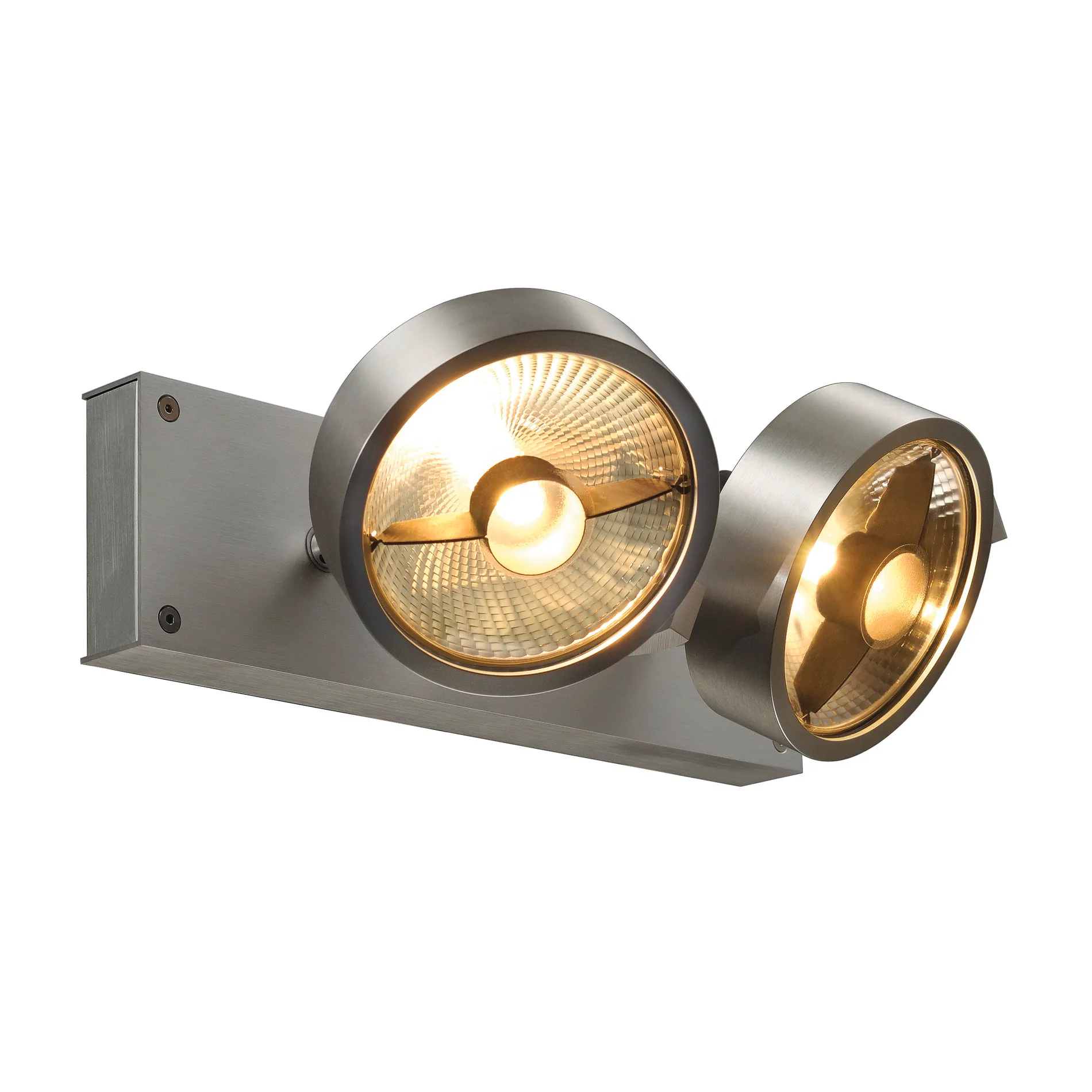 KALU 2 QPAR plafondlamp, geborsteld aluminium, ES111, max. 2x75 W