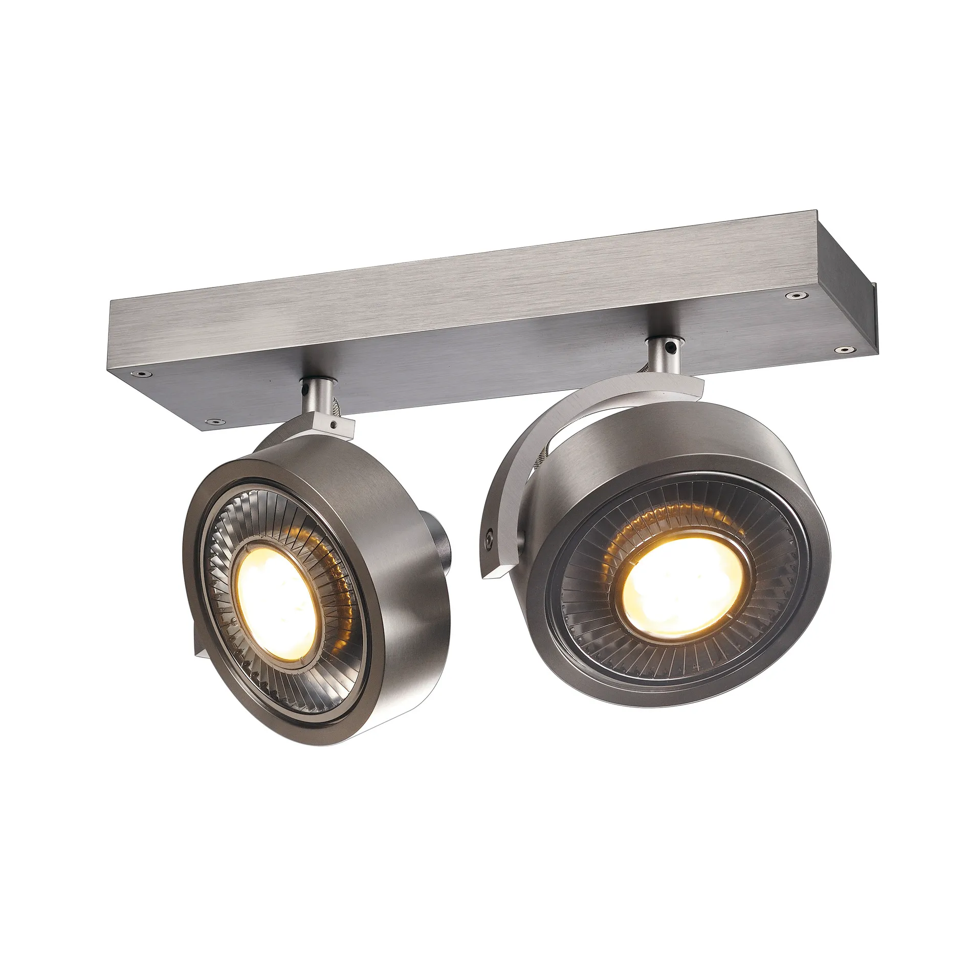 KALU 2 QPAR plafondlamp, geborsteld aluminium, ES111, max. 2x75 W