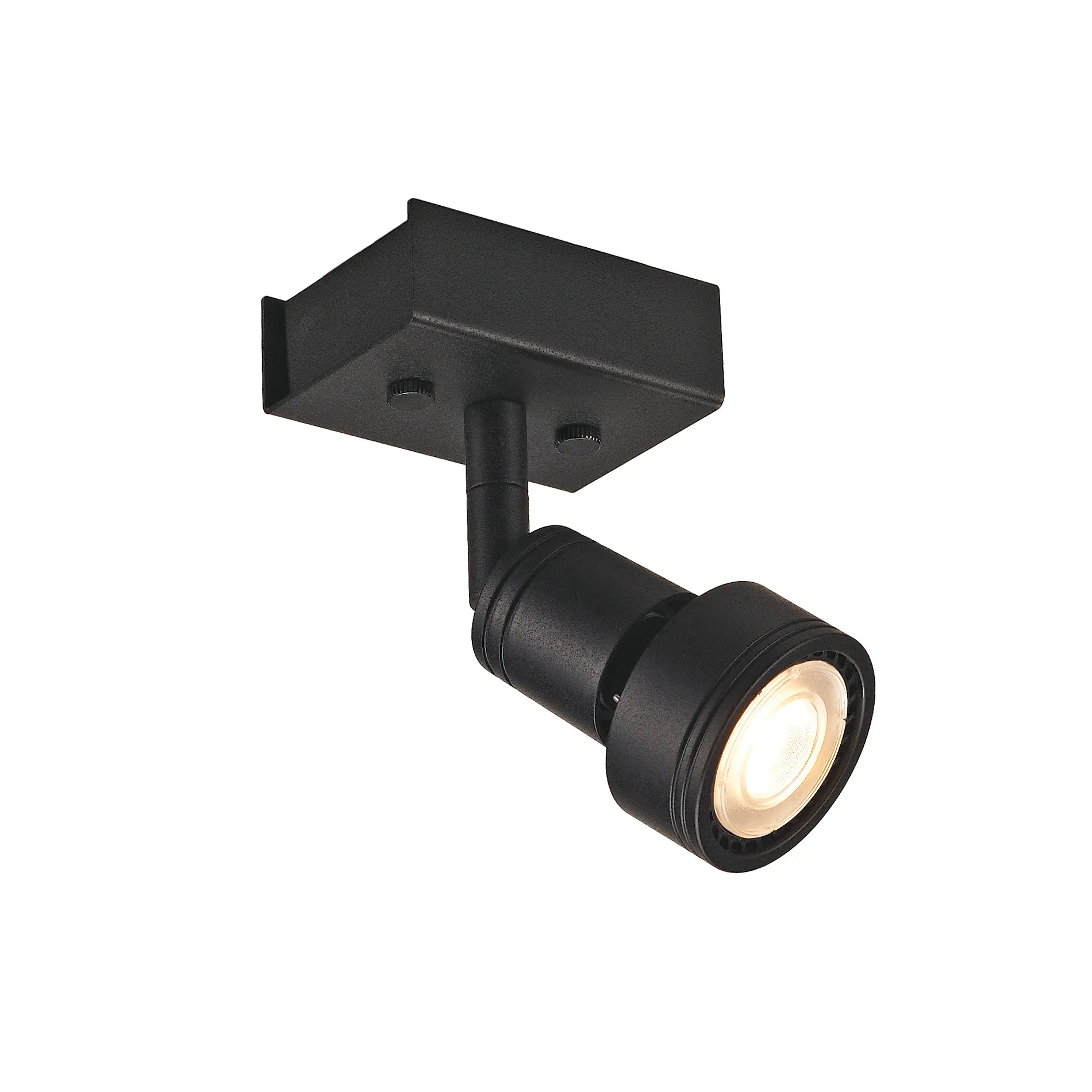 PURI 1 plafondlamp, mat zwart, 1xGU10, max. 1x50 W, met sierring