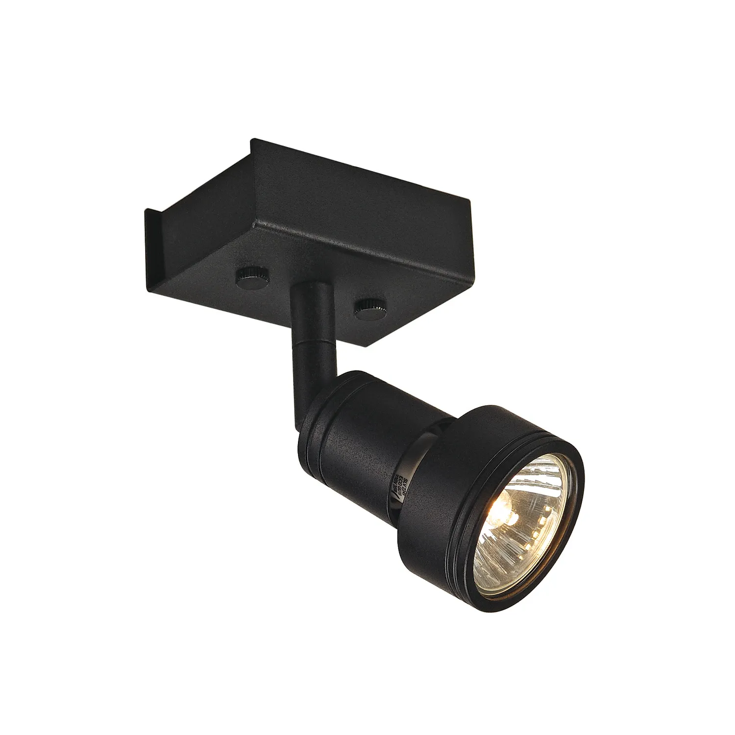 PURI 1 plafondlamp, mat zwart, 1xGU10, max. 1x50 W, met sierring