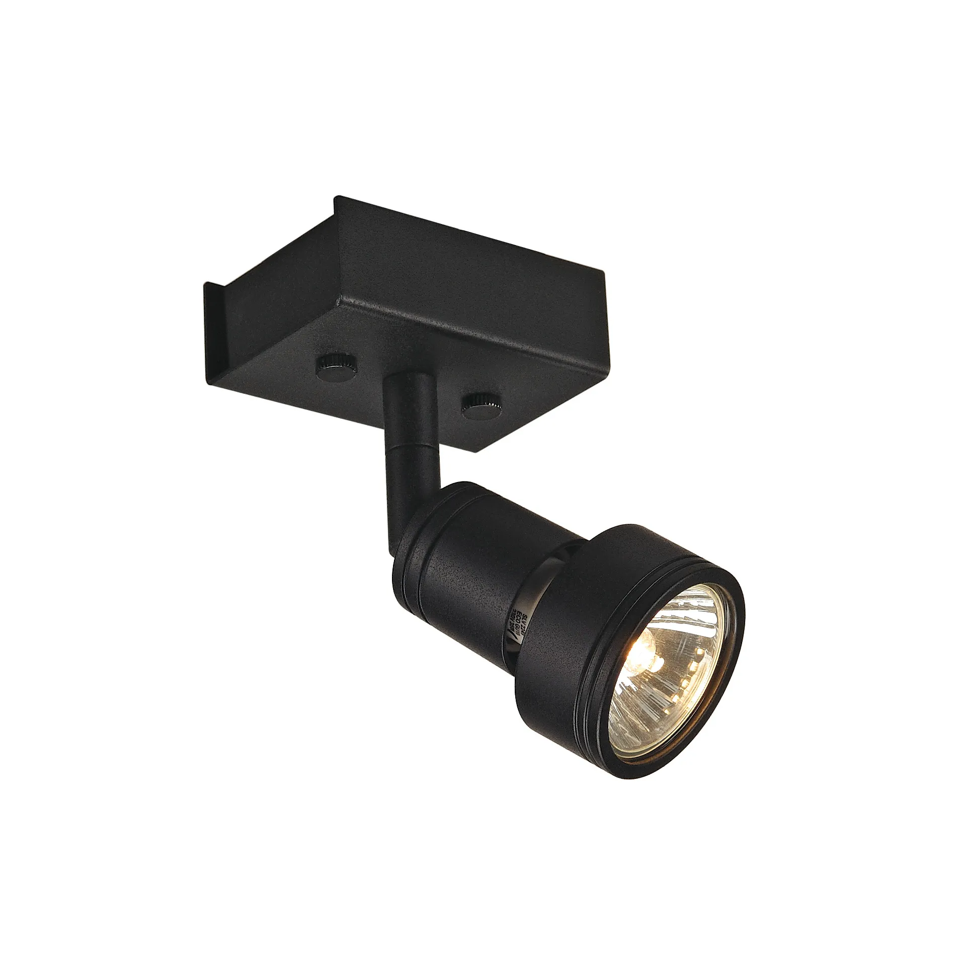 PURI 1 plafondlamp, mat zwart, 1xGU10, max. 1x50 W, met sierring