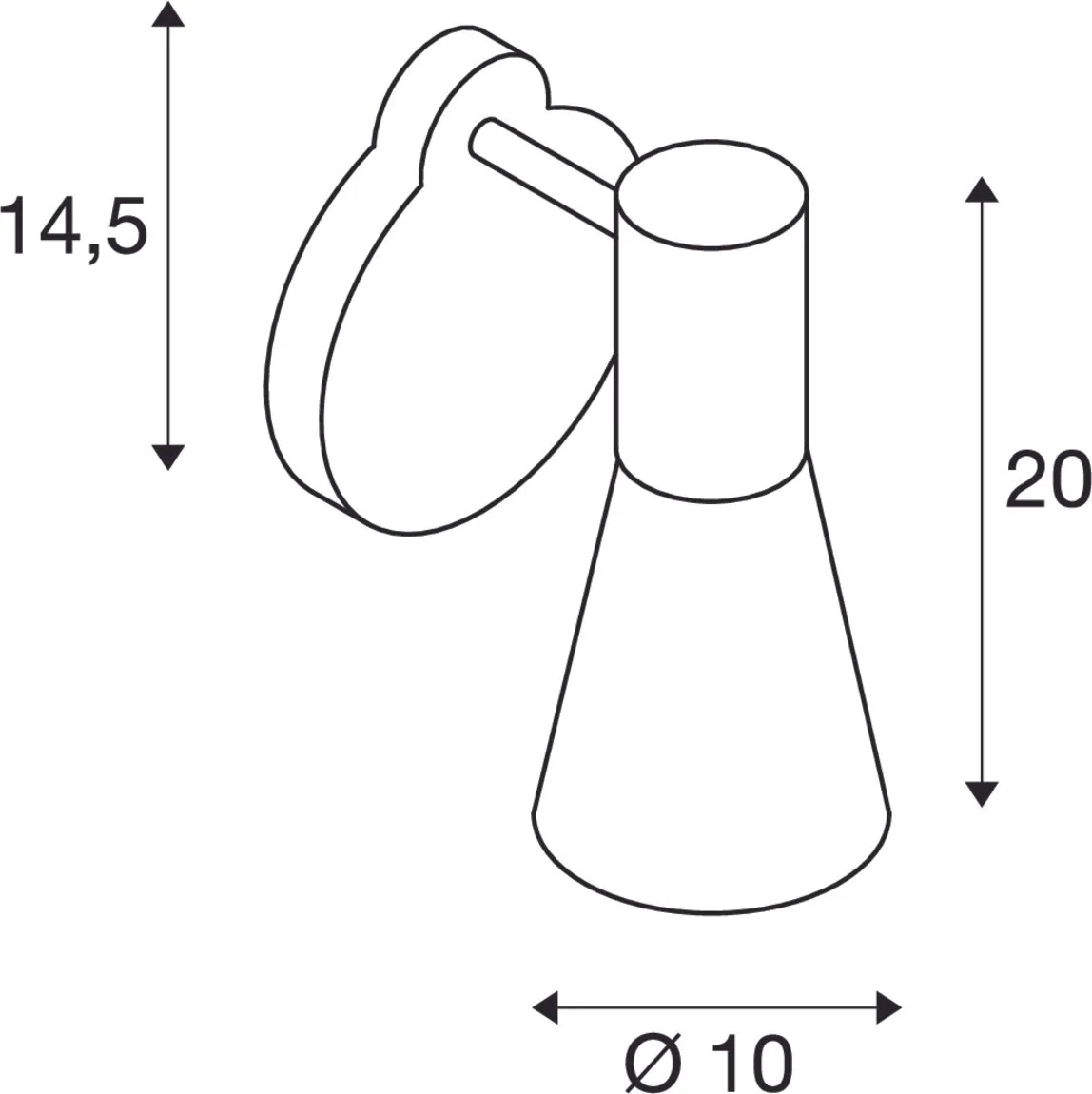 PHELIA, wandlamp, zwart, GU10, met schakelaar