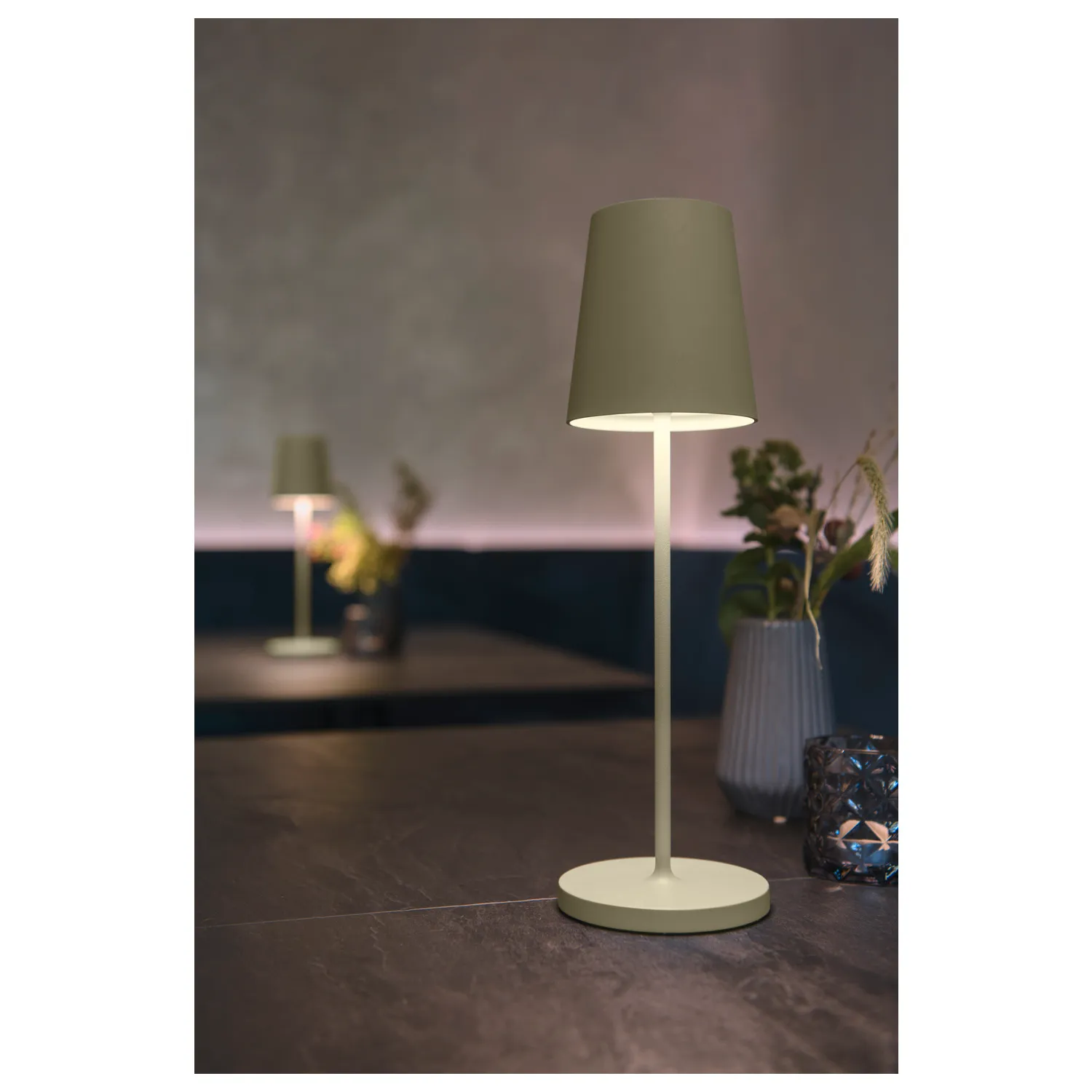 VINOLINA TWO, tafelarmatuur, accu, IP65, 2200/2700/3000K, TOUCH, groen