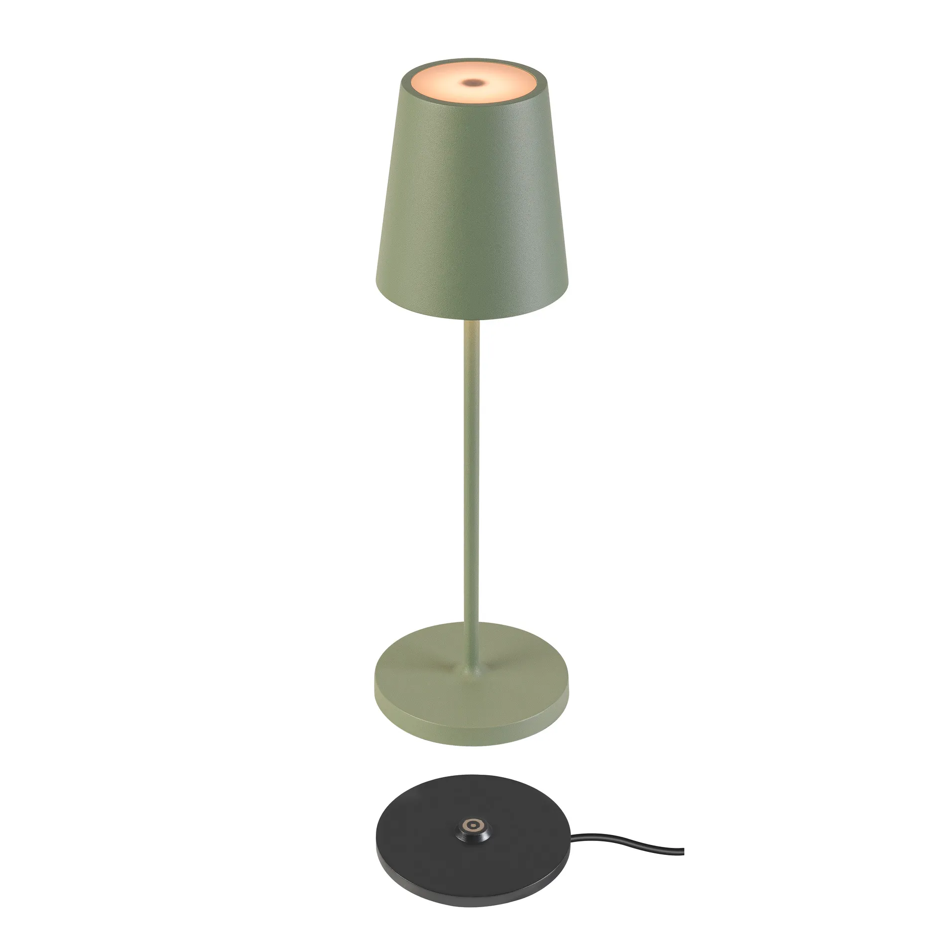 VINOLINA TWO, tafelarmatuur, accu, IP65, 2200/2700/3000K, TOUCH, groen