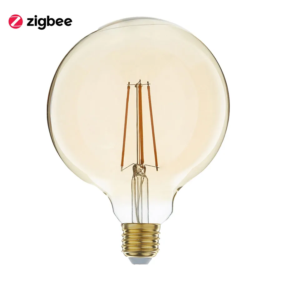 Zigbee led filament lamp dimbaar E27, globe G125, flame 2200K