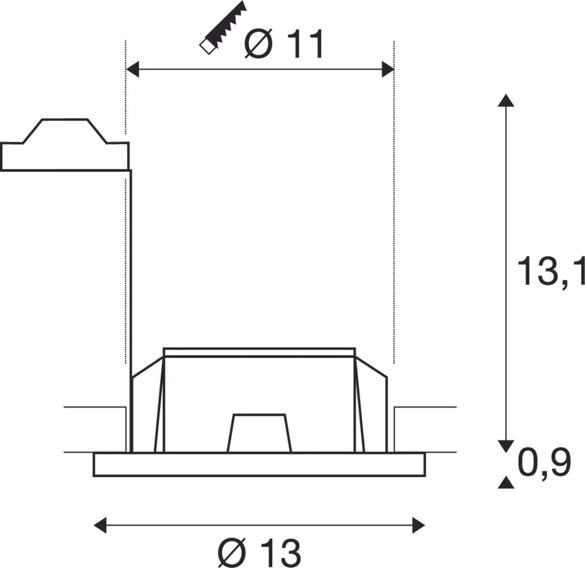 PLASTRA Downlight, GU10, rond, wit gips