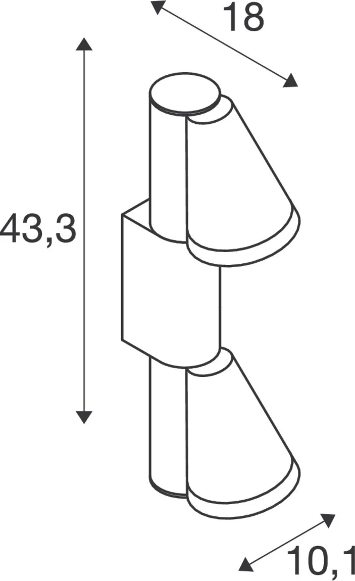 T-TUBE, wandopbouwarmatuur, GU10, double, IP65, max. 10 W, zwart