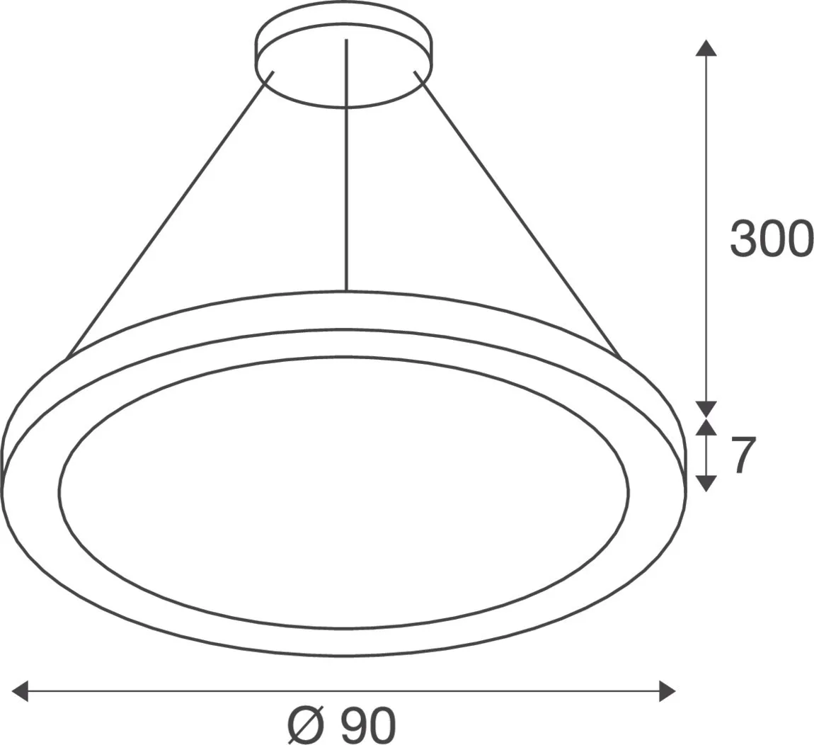 MEDO® RING 90, pendelarmatuur, pendellengte 300 cm, 3000/4000K, 110°,