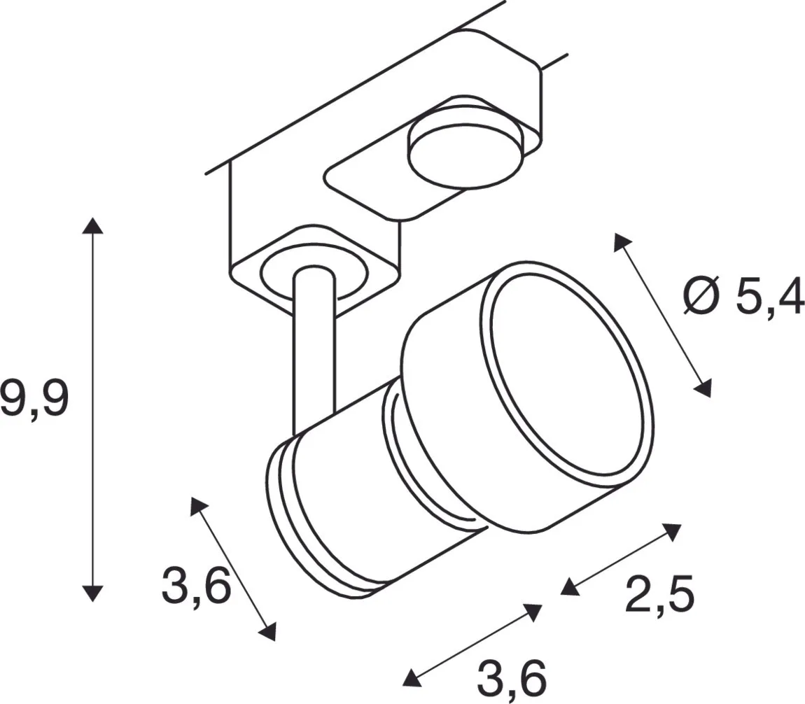 PURI, zilvergrijs, GU10, max. 50W, incl. 3-fase adapter