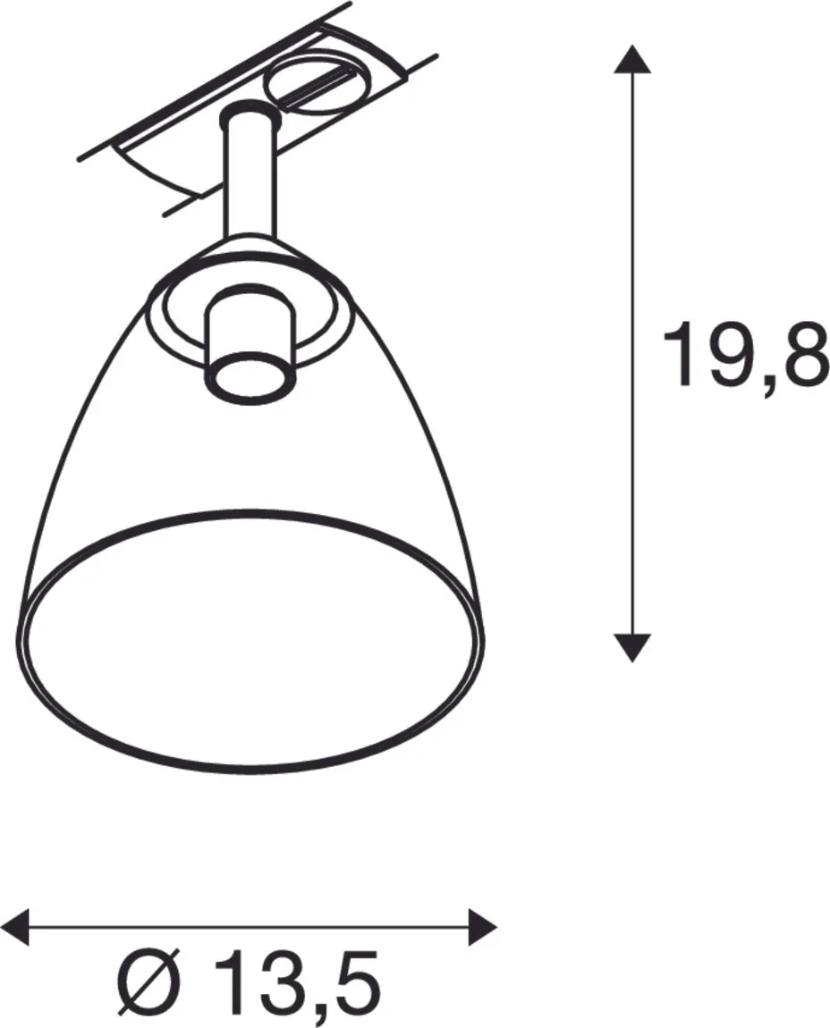 PARA CONE GL GU10, 1-fase spot zwart/transparant