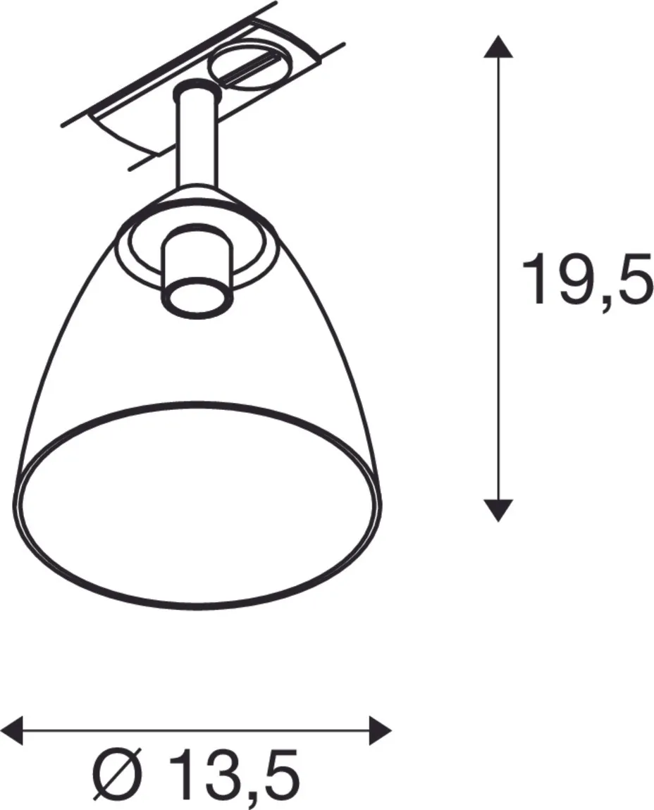 PARA CONE GL GU10, 1-fase spot zwart/transparant