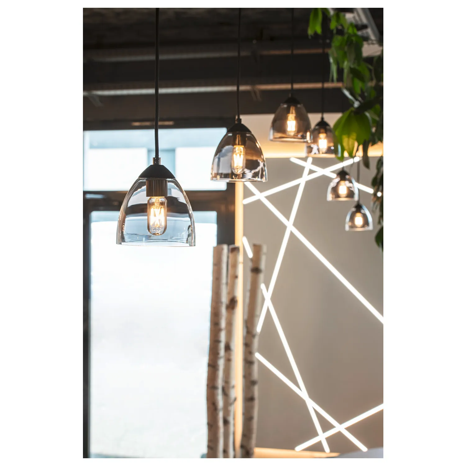 PARA CONE GL GU10, pendelarmatuur zwart/transparant