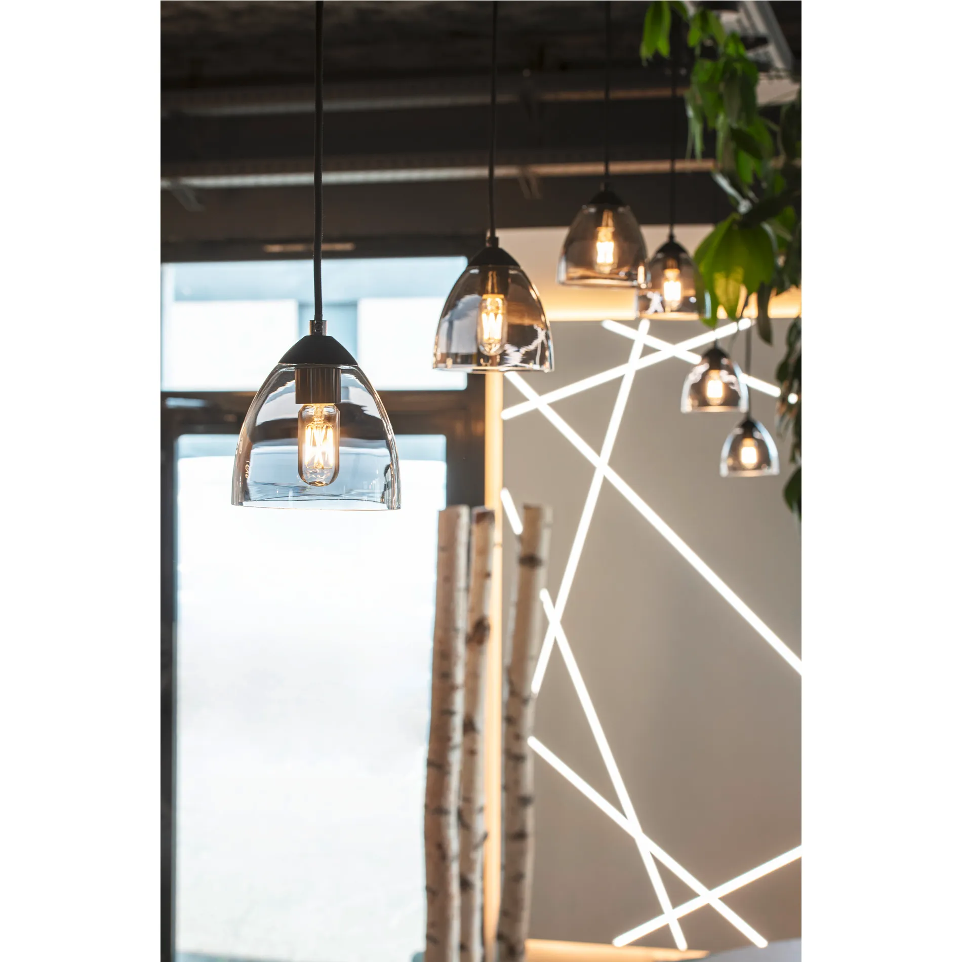 PARA CONE GL GU10, pendelarmatuur zwart/transparant