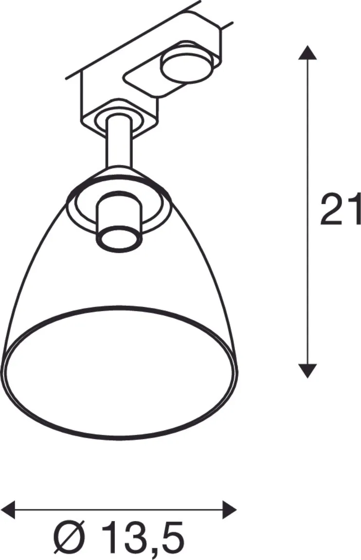 PARA CONE GL GU10, 3-fase spot wit/transparant