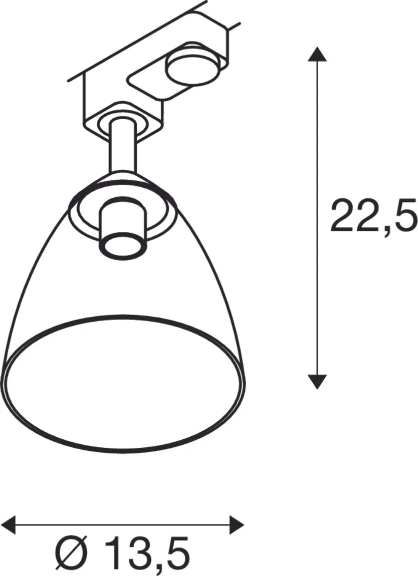 PARA CONE GL GU10, 3-fase spot wit/transparant