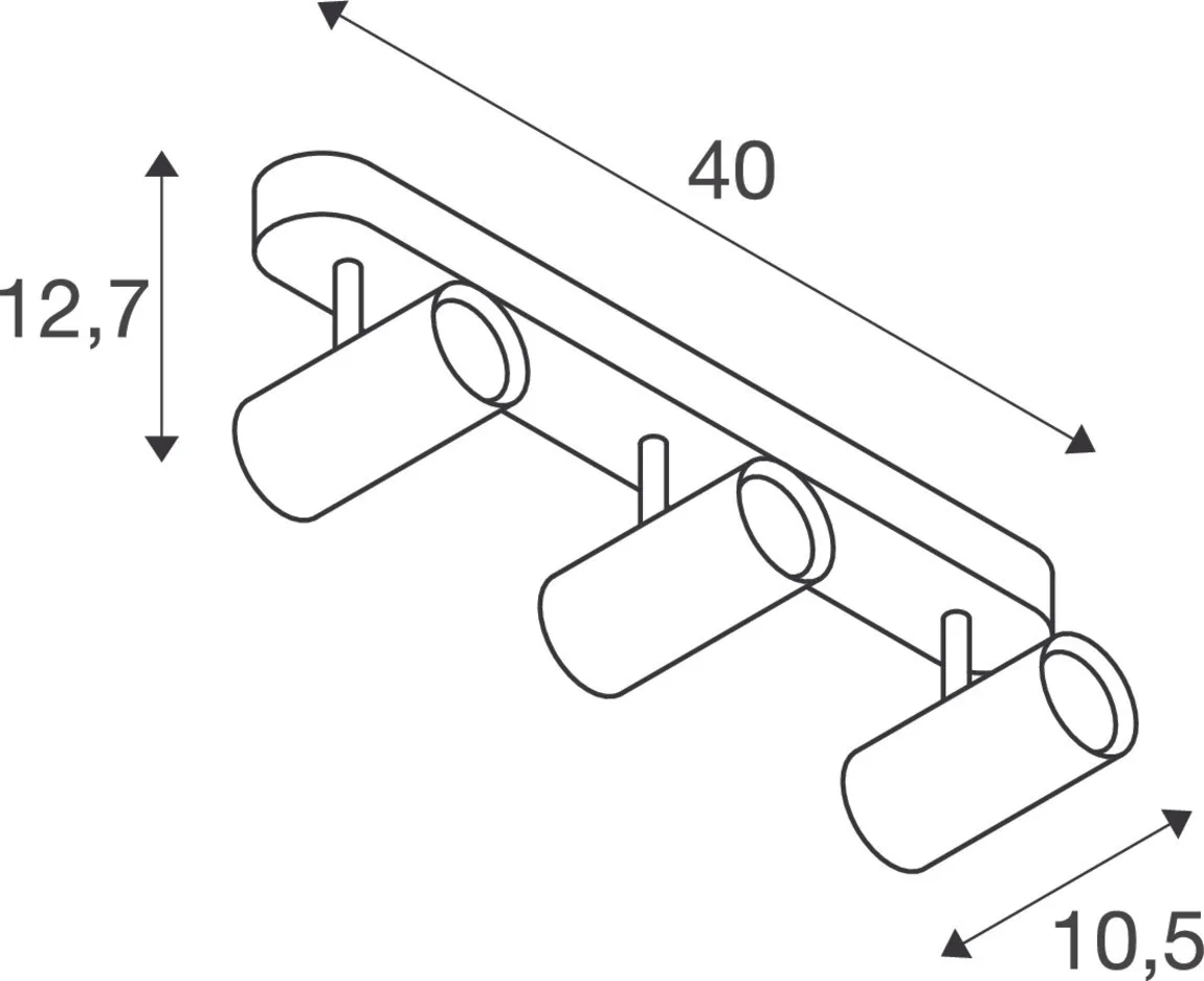 NOBLO®, wand- en plafondopbouwarmatuur, triple, rond, 2000-3000K, 22W,